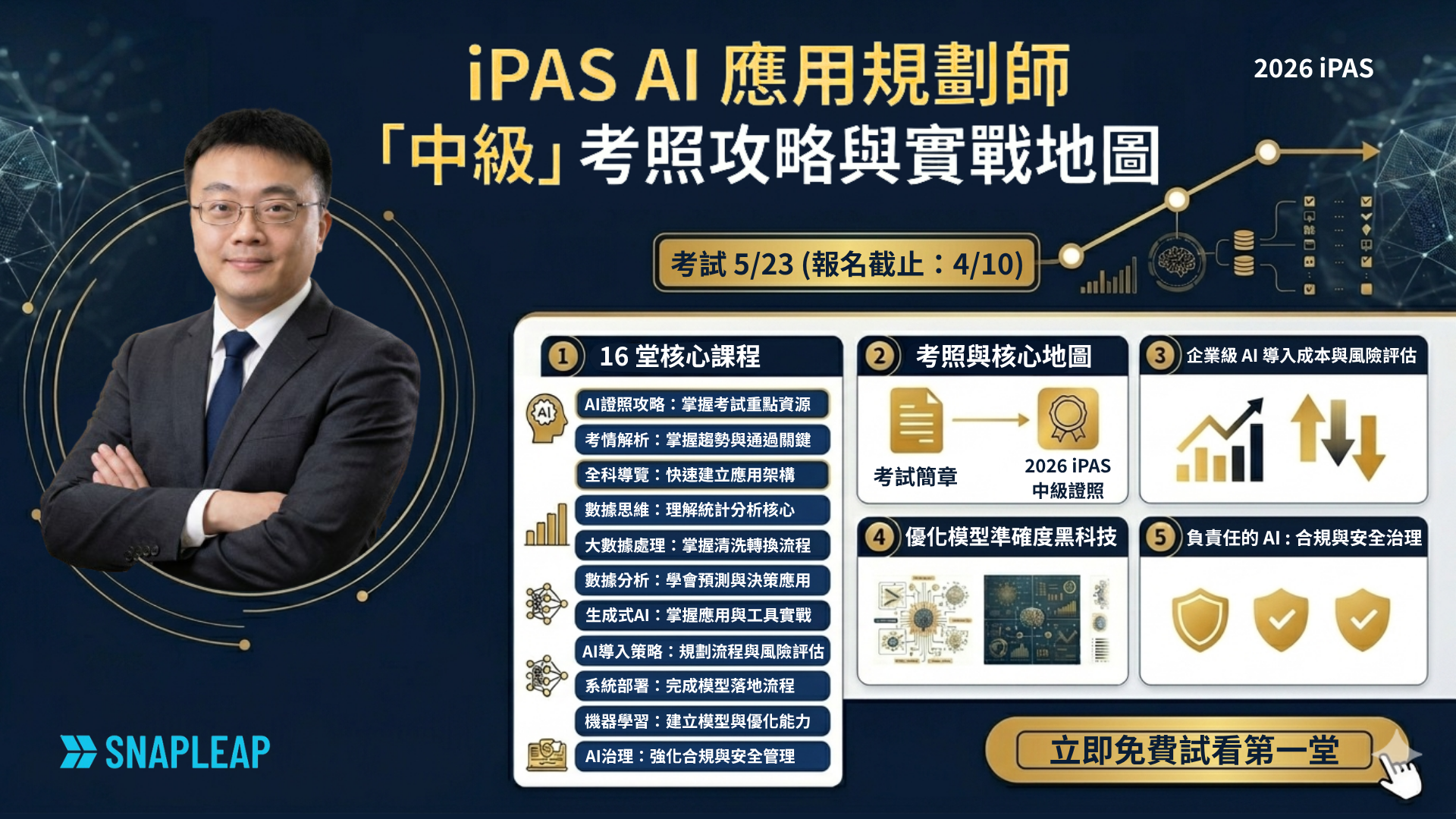 跟著 CCChen 考 iPAS：中級 AI 應用規劃師（含高效通關筆記 價值 $2,499）